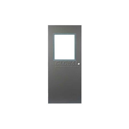 Assa Abloy CECO Hollow Steel Security Door, Half Glass, Mortise Prep, Curries Hinge W/Glass, 18 Ga, 48"W X 84"H CHMDXHG4070XMORT-CU-18GA-WG